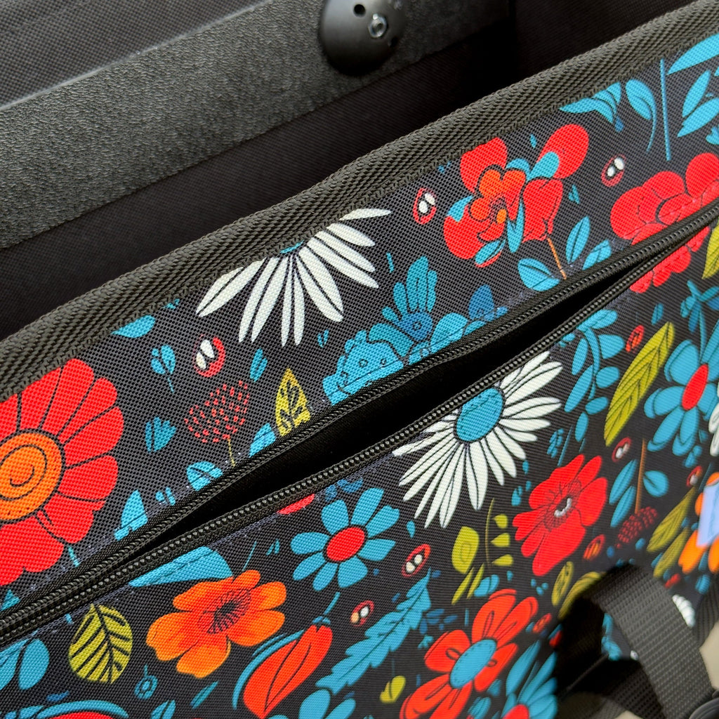 BikyBag Classic Single Pannier Bag for Bicycle Rear Carrier Rack (Floral Fiesta)