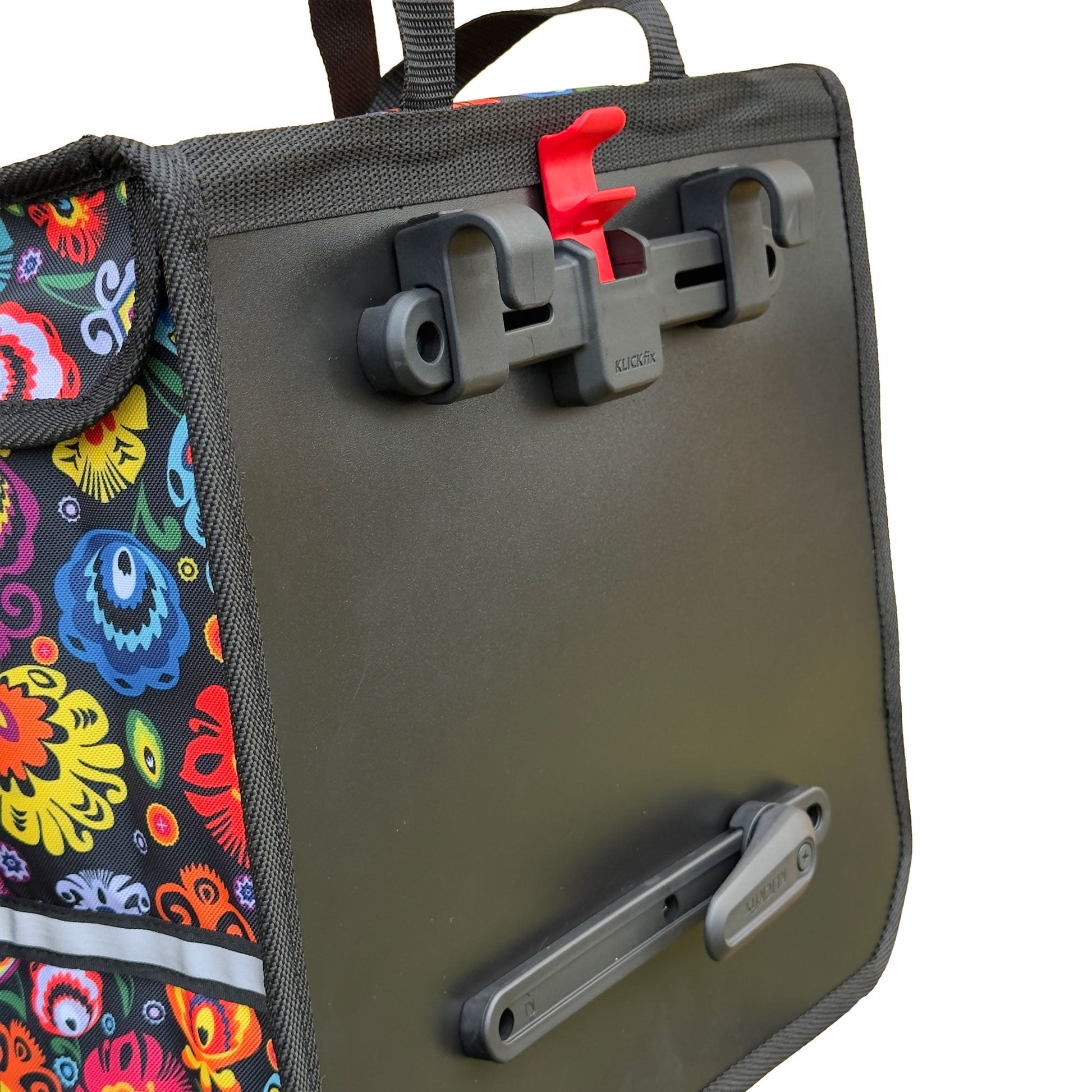 BikyBag Classic Single Pannier Bag for Bicycle Rear Carrier Rack (Folk Flowers)