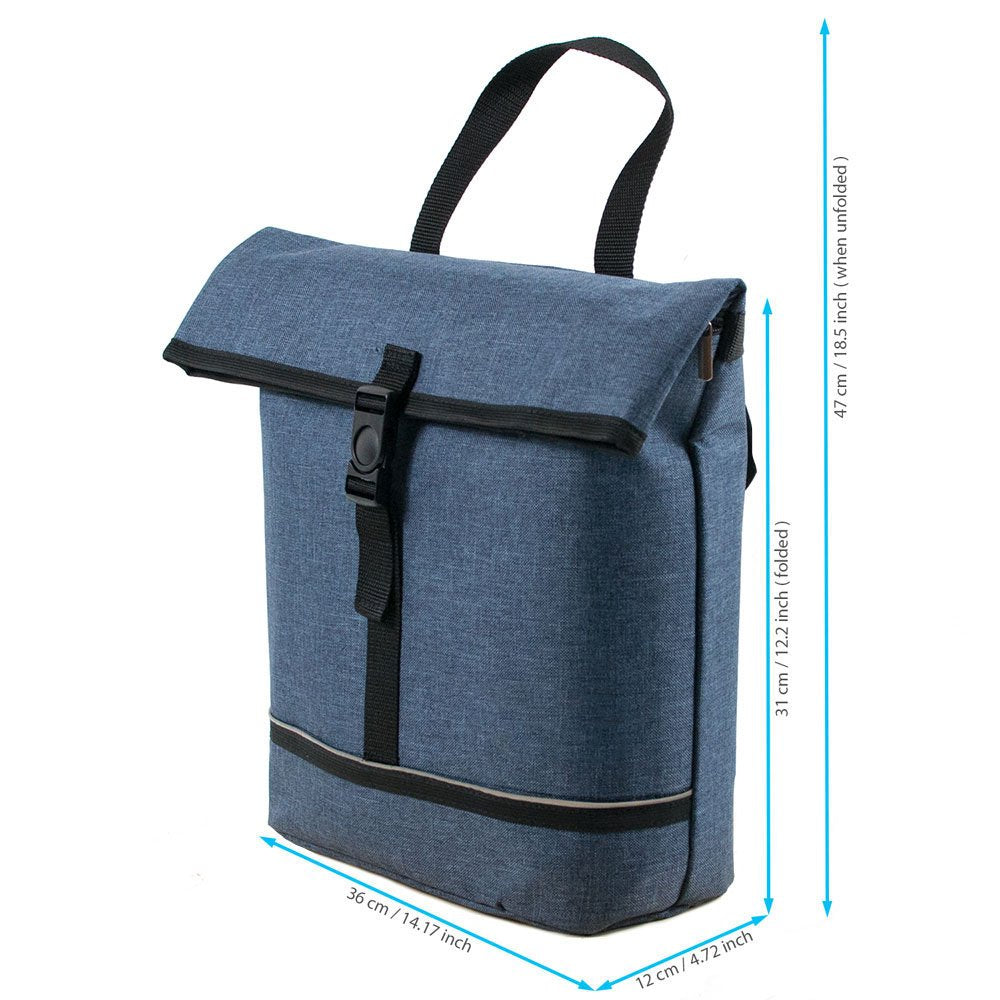 BikyBag Shopper - Bicycle Single Pannier Bag (Denim Blue)