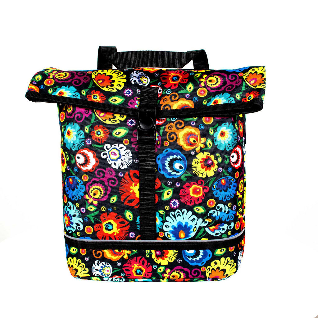 BikyBag Shopper - Bicycle Single Pannier Bag (Folklore Flowers)