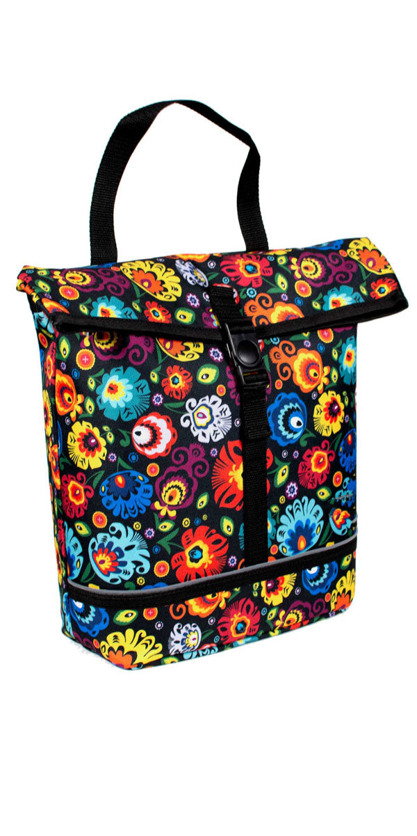 BikyBag Shopper - Bicycle Single Pannier Bag (Folklore Flowers)