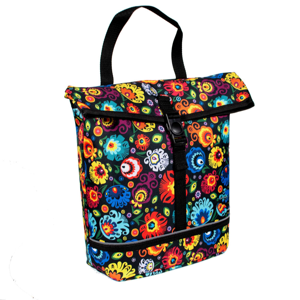 BikyBag Shopper - Bicycle Single Pannier Bag (Folklore Flowers)