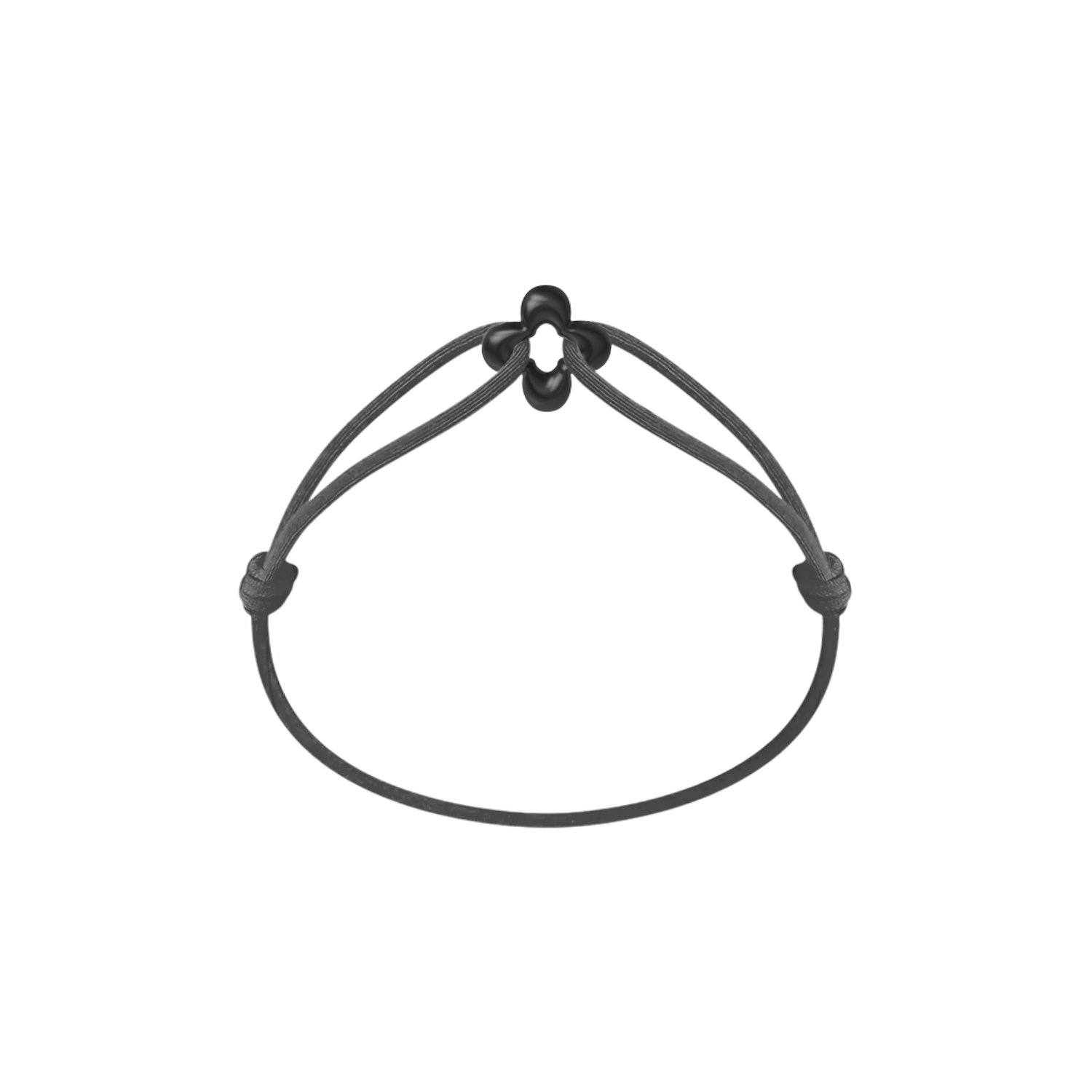 Mini Black Clover Onyx Cord Bracelet