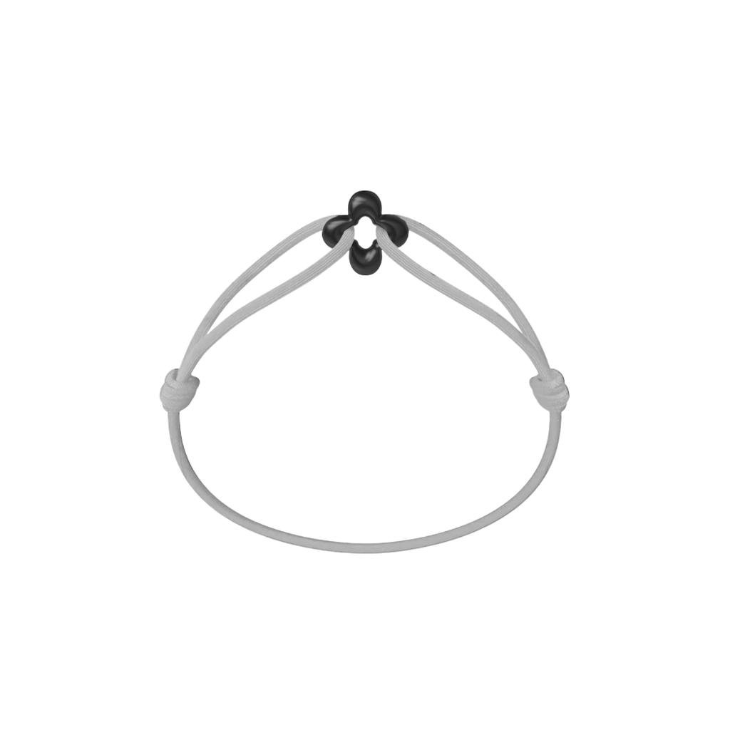 Mini Black Clover Onyx Cord Bracelet