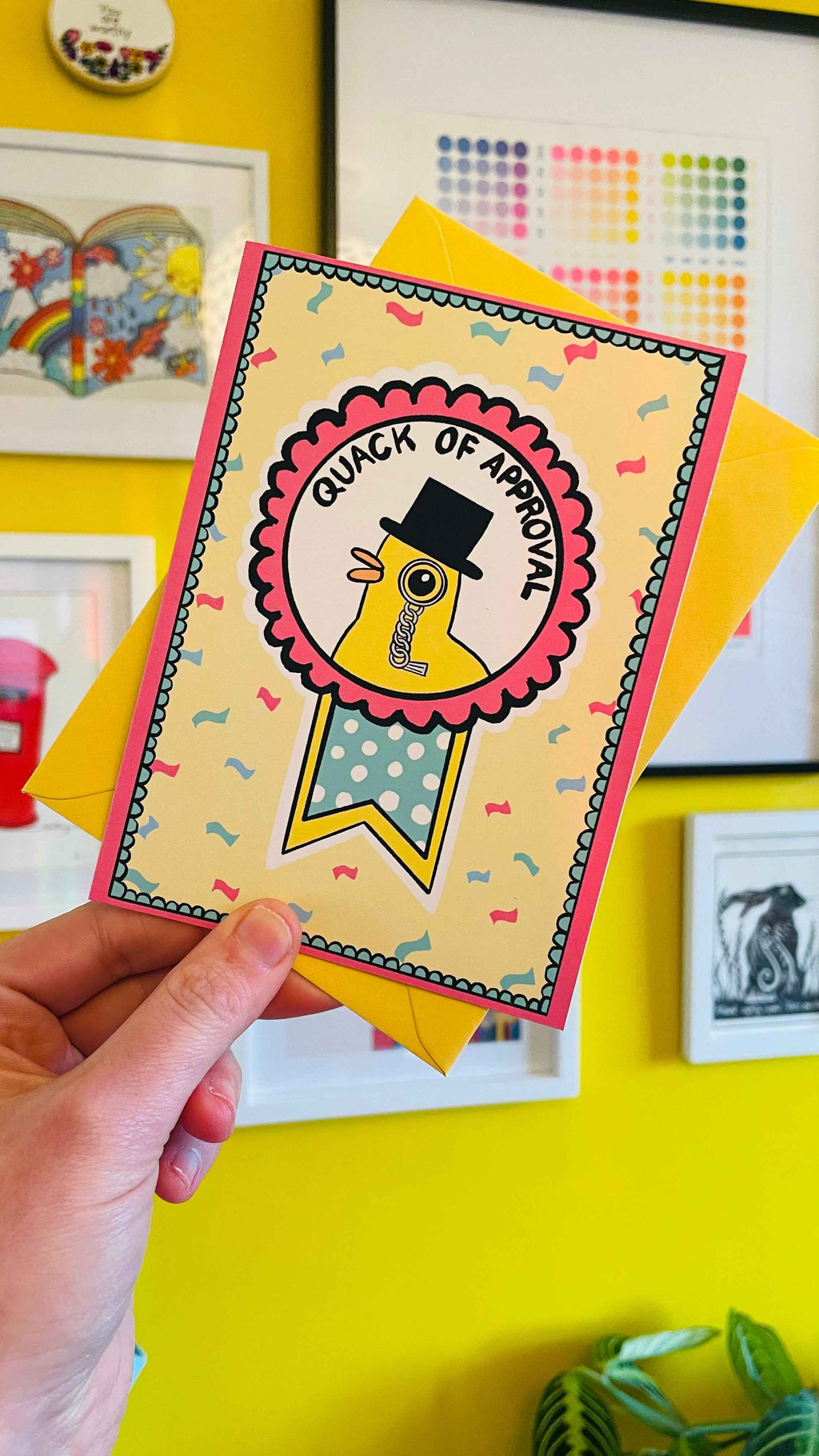 Funny Duck Quack of approval A6 Blank Greetings Card for Graduation, Well done, Engagement etc