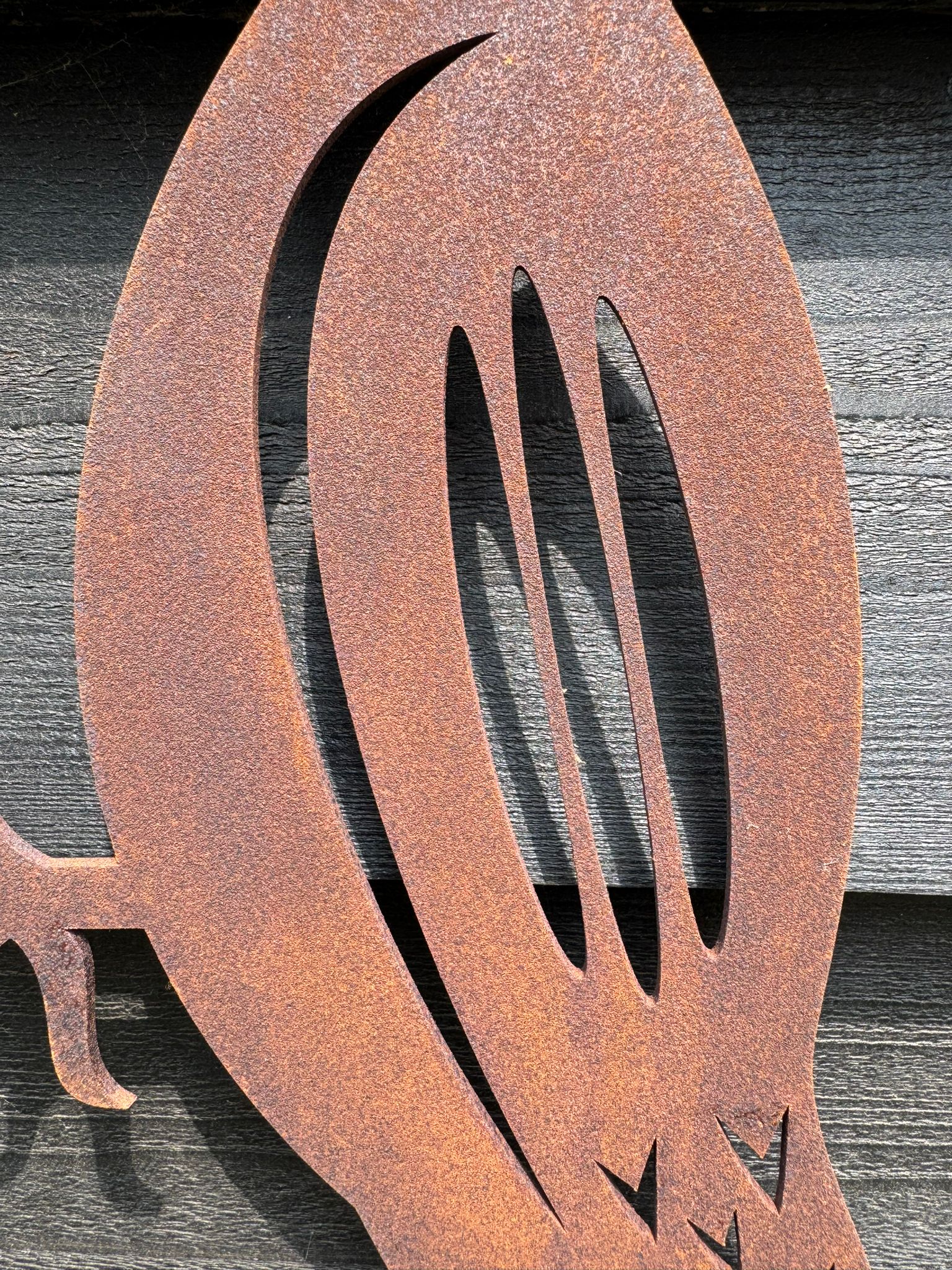 Rusty Metal Woodpecker Garden Decoration