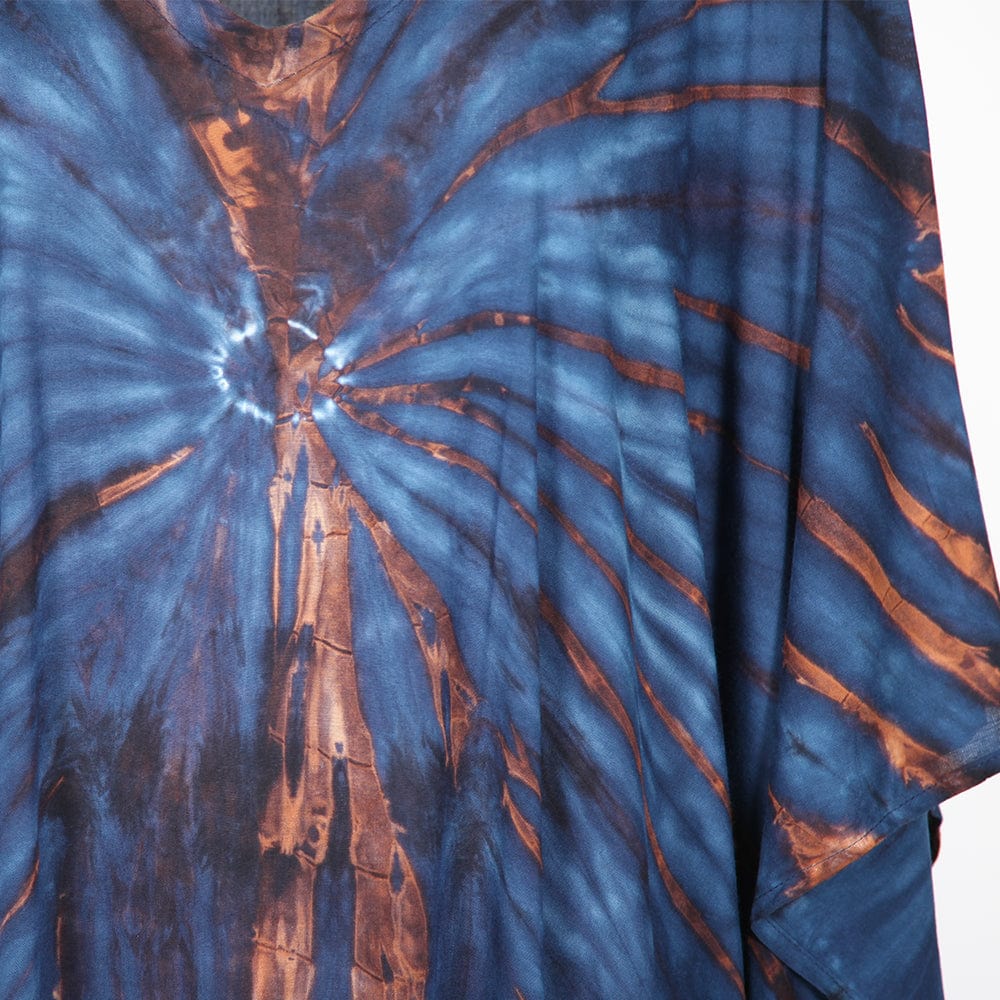 Tie Dye Kaftan Dress in Navy and Mint