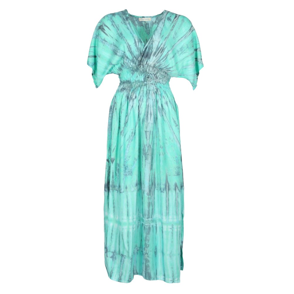 Tie Dye Summer Maxi Dress with Crossover Top