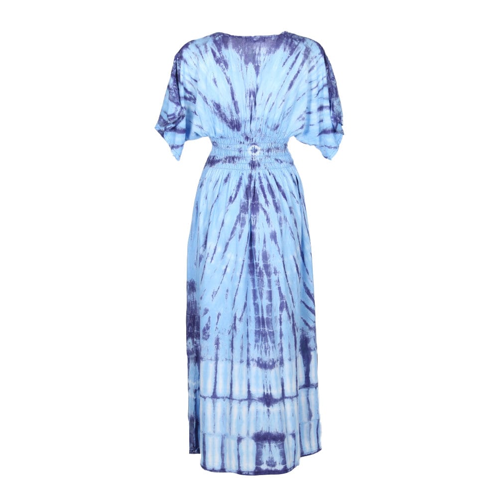 Tie Dye Summer Maxi Dress with Crossover Top
