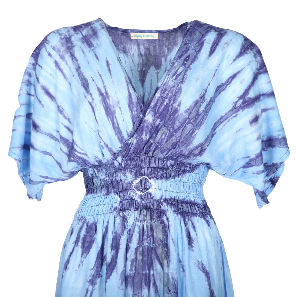 Tie Dye Summer Maxi Dress with Crossover Top
