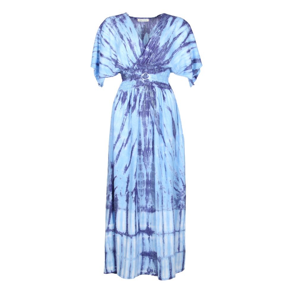 Tie Dye Summer Maxi Dress with Crossover Top