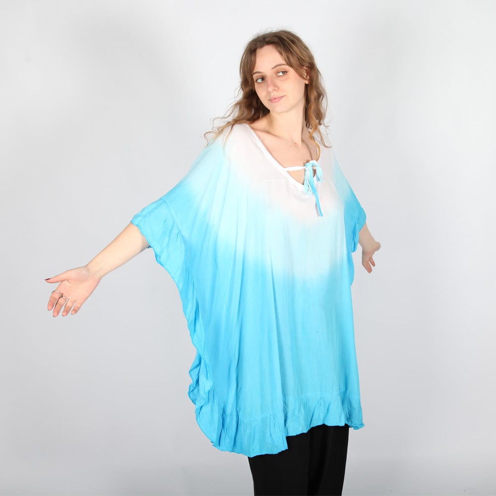 Ombre Dyed Poncho Tunic