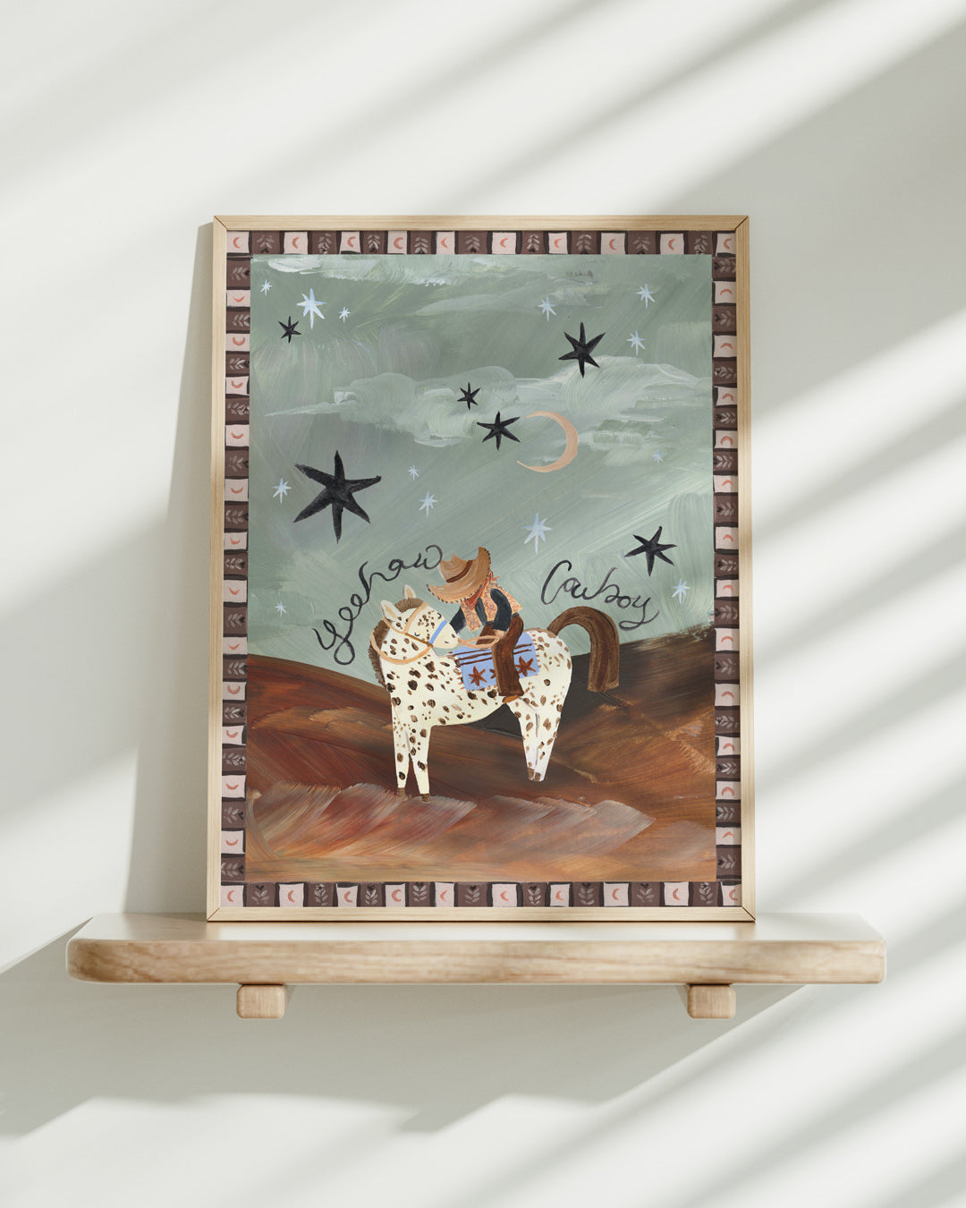 Desert Cowboy Horse Art Print