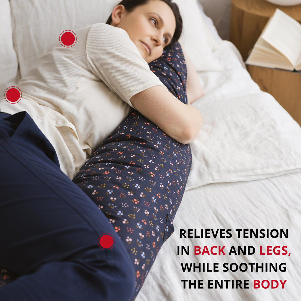 C Shape Nursing and Pregnancy Pillow with Organic Navy Cover