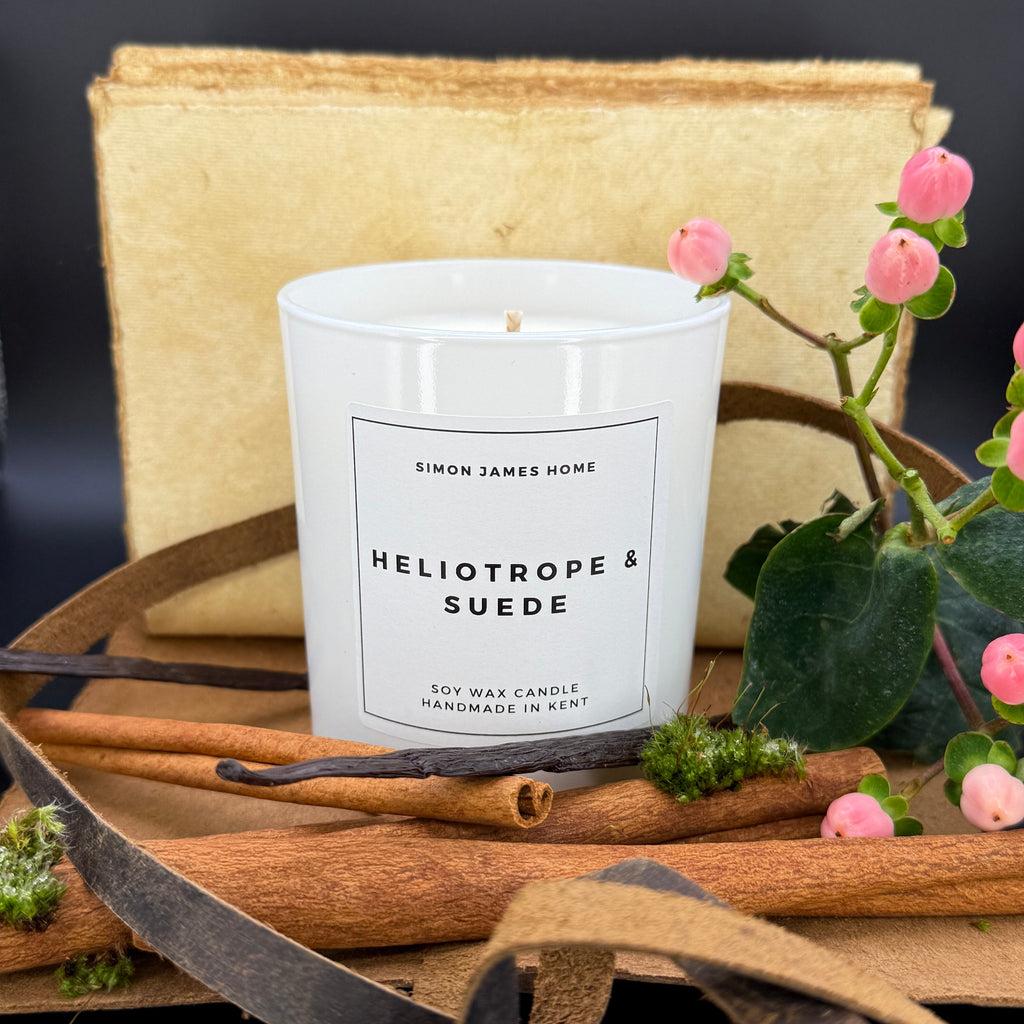 Heliotrope & Suede Handmade Soy Wax Candle