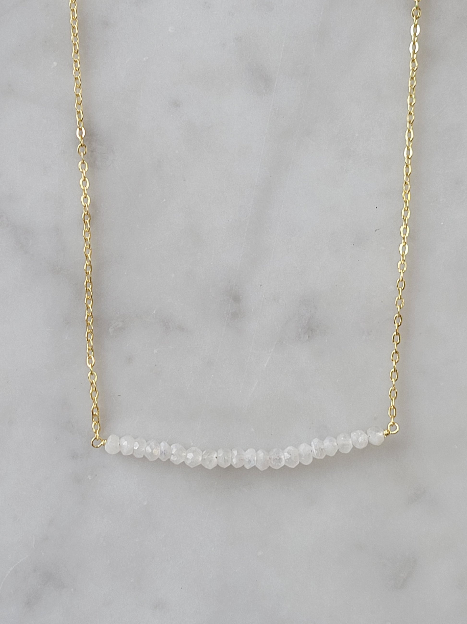Michelle Bar Necklace in Moonstone