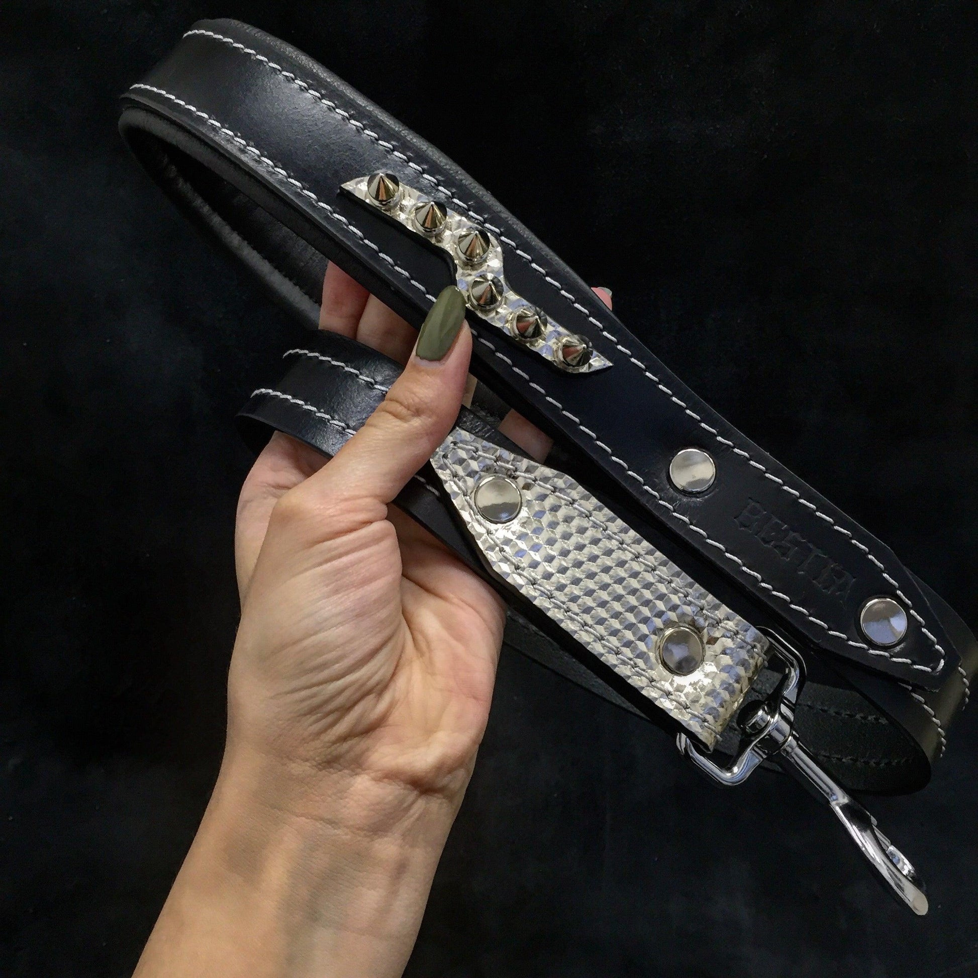 Platinum Leather Dog Leash