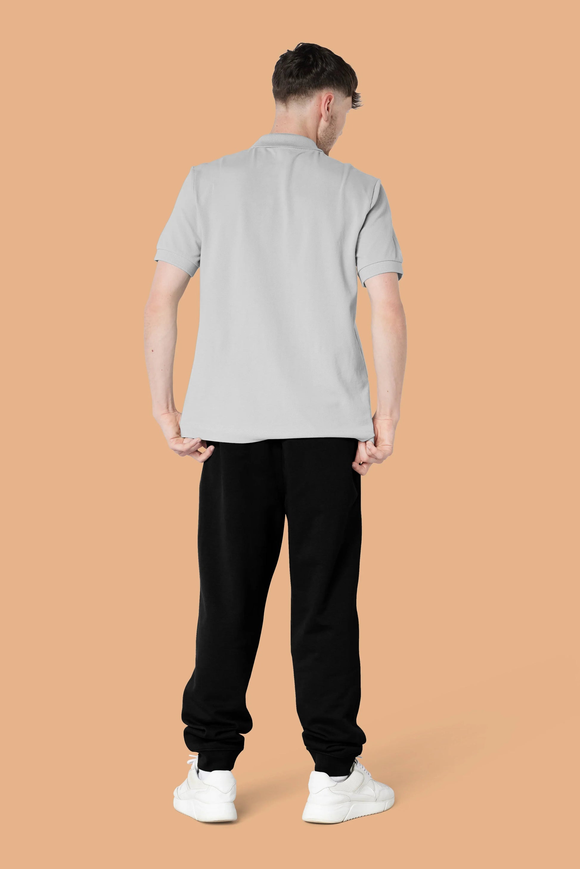 Embroidered P Joggers in Black