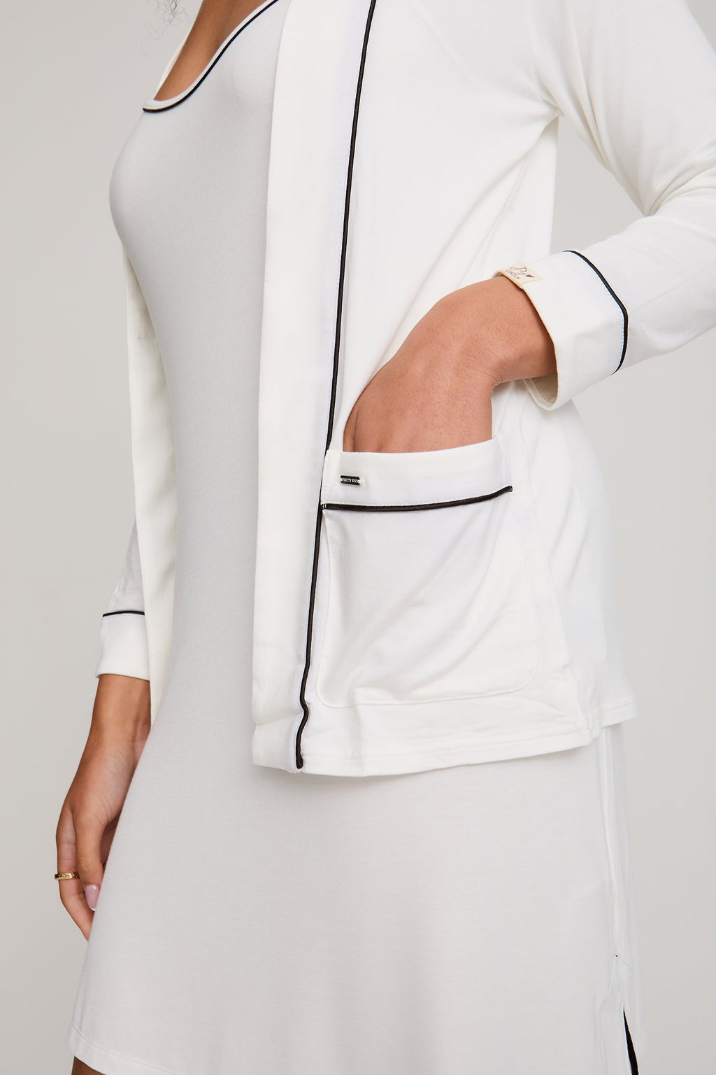 Bamboo Nightwear Jacket in Cream