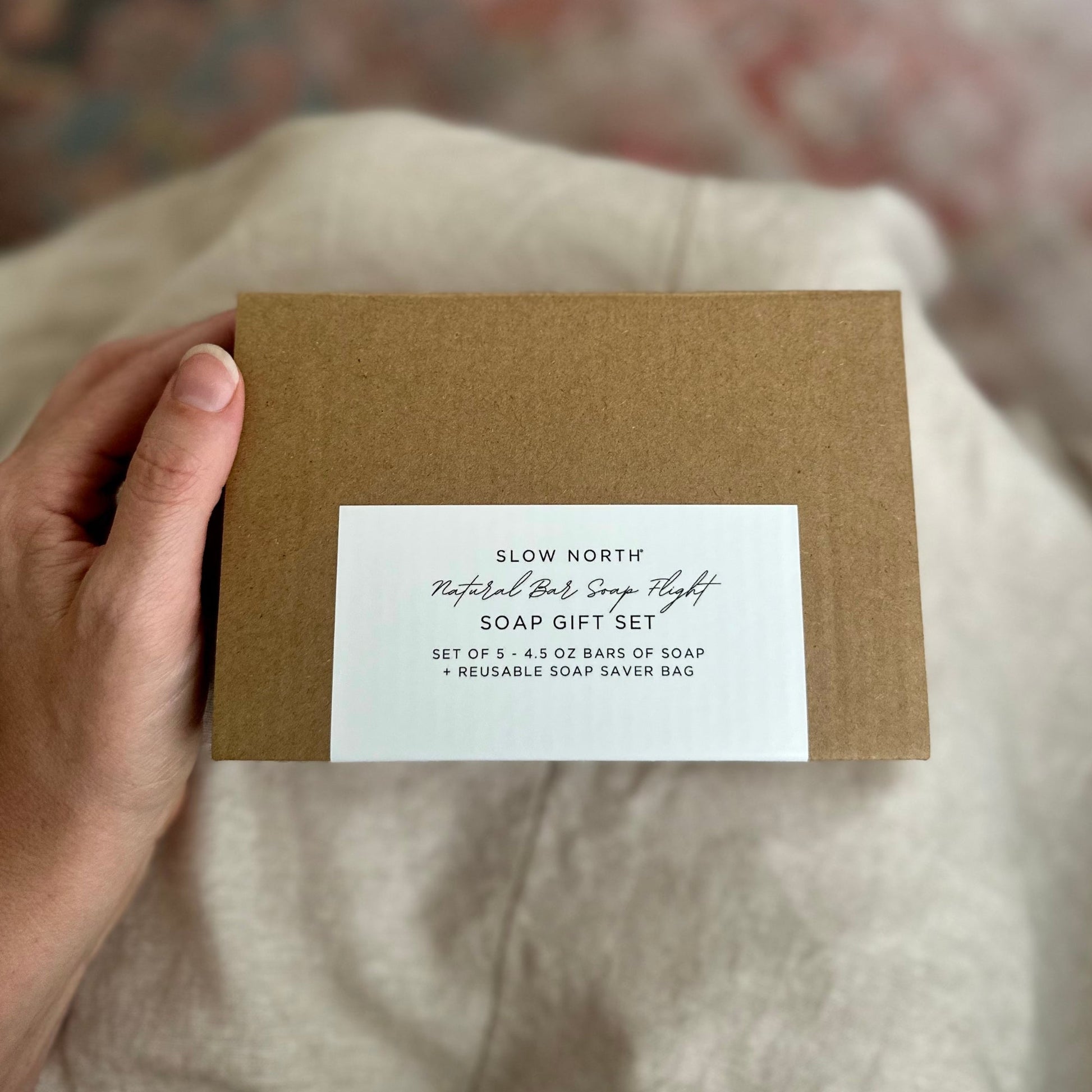 Natural Bar Soap Flight Gift Set with Sisal Soap Saver