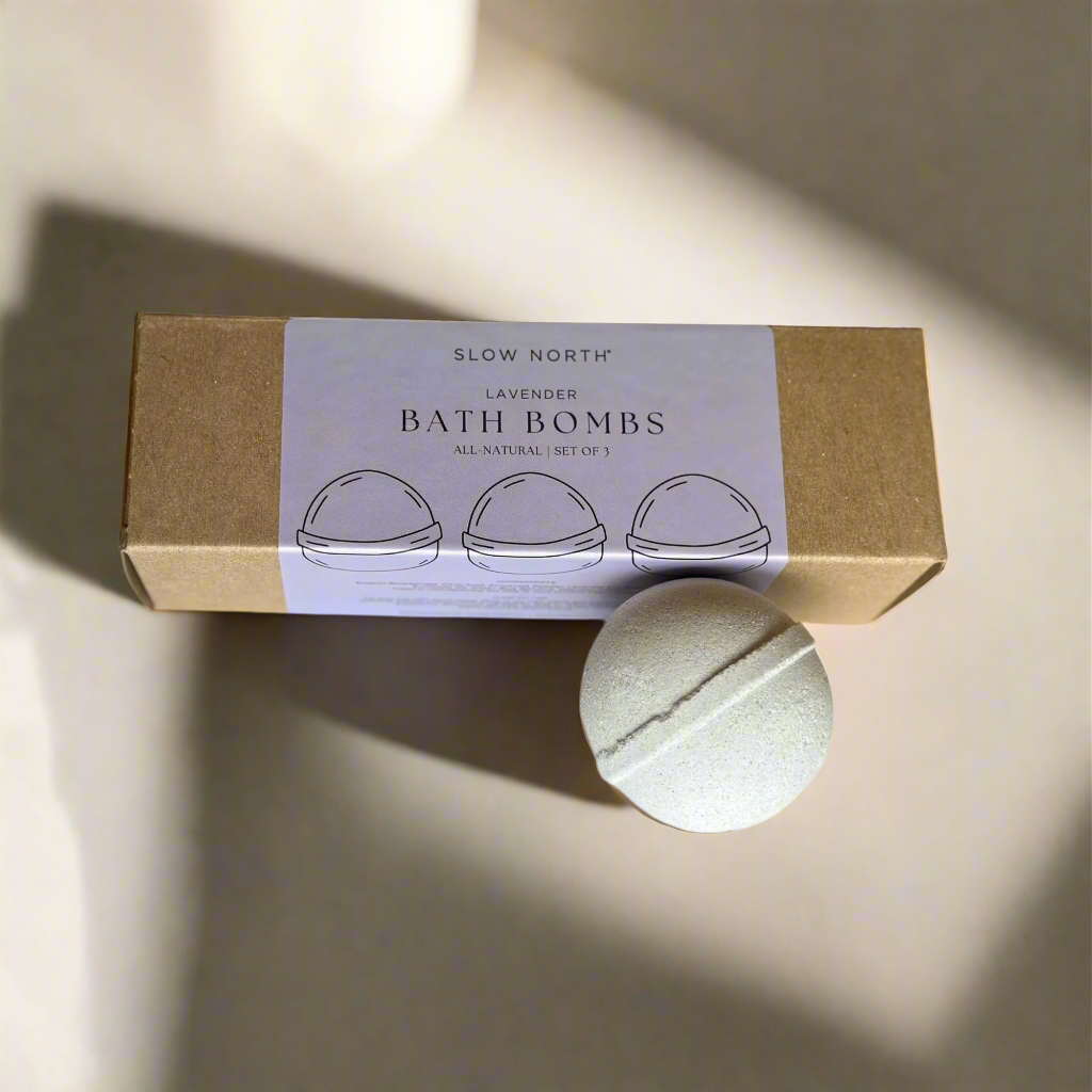 Natural Lavender Bath Bomb Set of 3