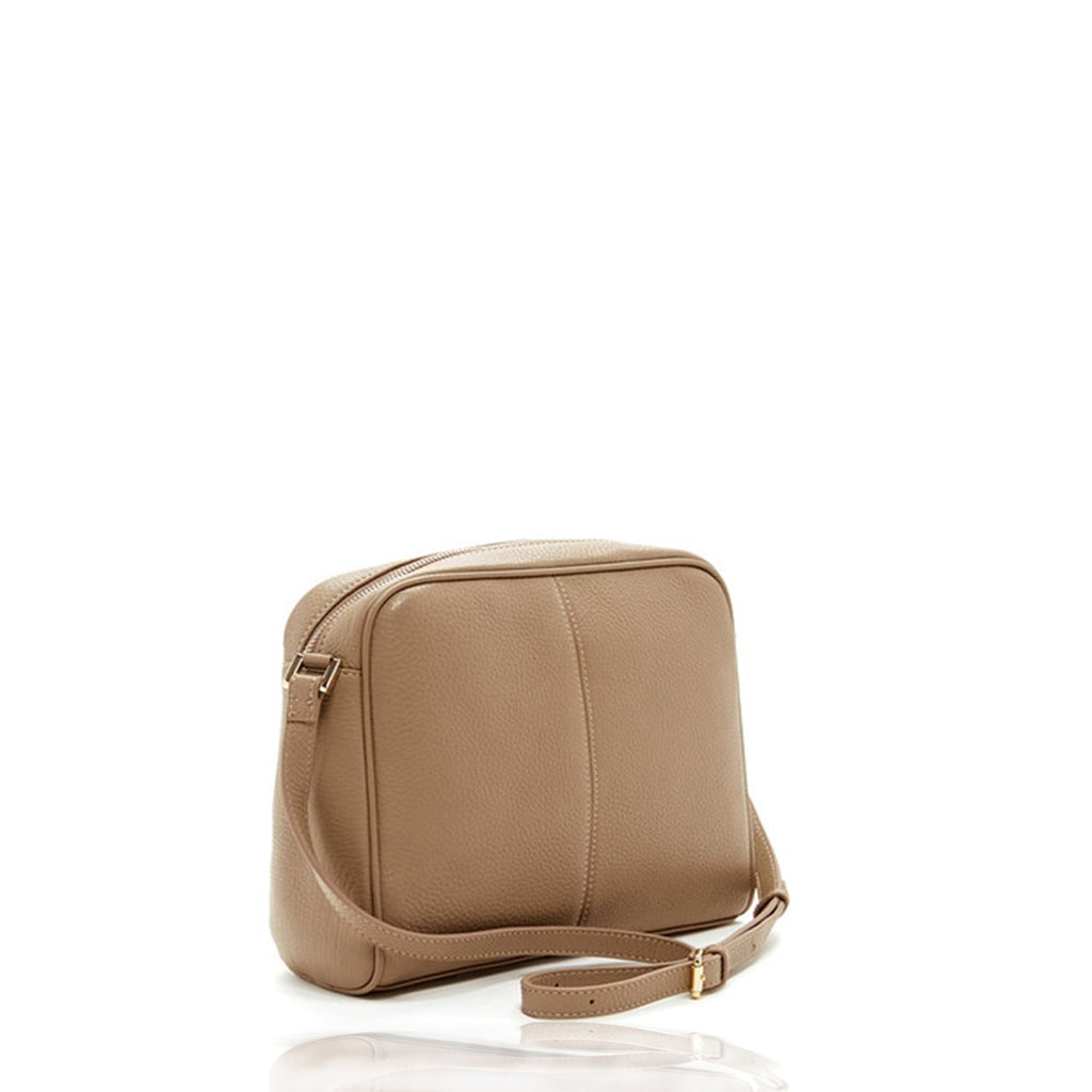 Beige Leather Crossbody Bag Medium