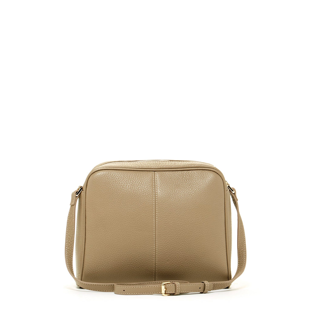 Beige Leather Crossbody Bag Medium