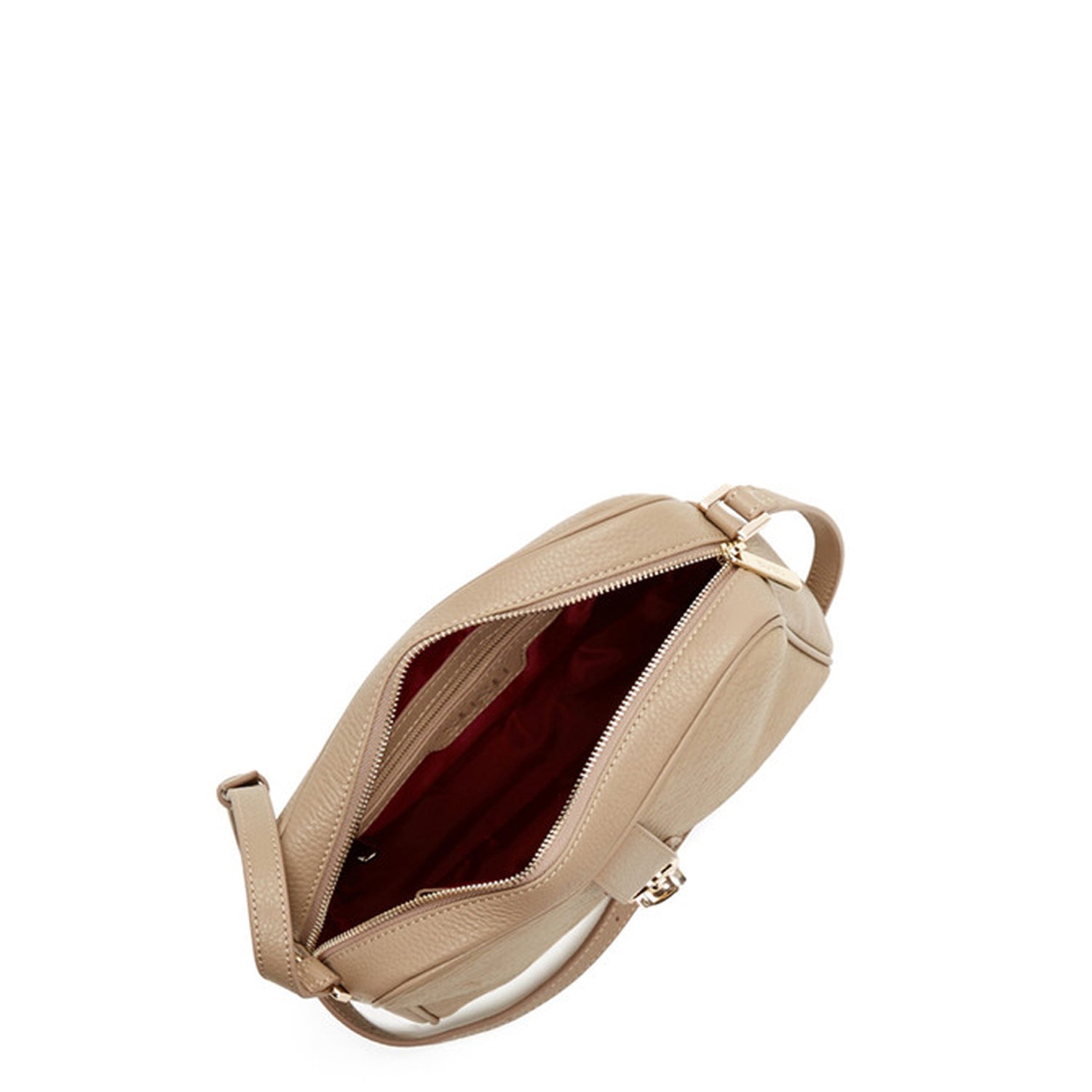 Beige Leather Crossbody Bag Medium