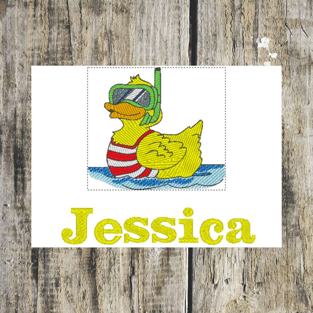 Beach Duck with Snorkel Personalised Towels