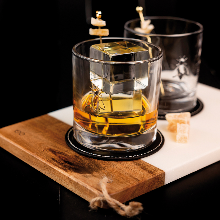 French Bee Whiskey Glasses – Set of 4, Unique & Playful Design by La Rochère at www.brixbailey.com