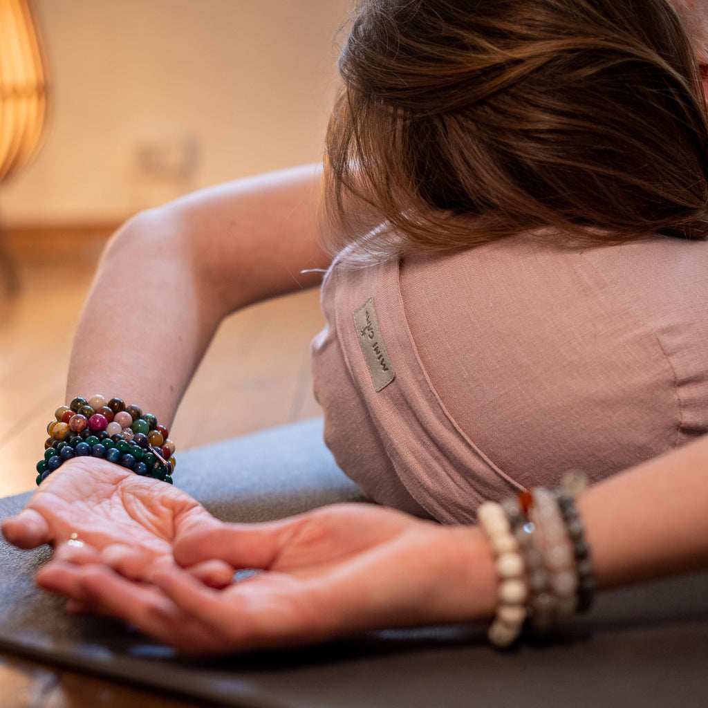 Yoga Bolster Meditation Cushion in Dusty Pink Linen