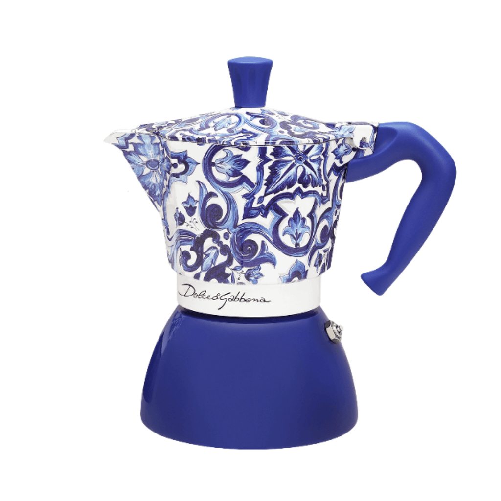 Blue Mediterranean Moka Induction Stovetop Coffee Maker