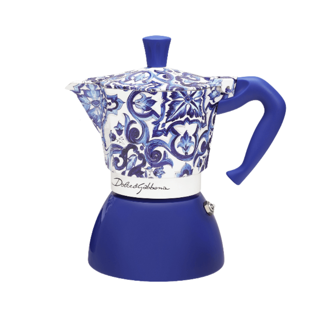 Blue Mediterranean Moka Induction Stovetop Coffee Maker