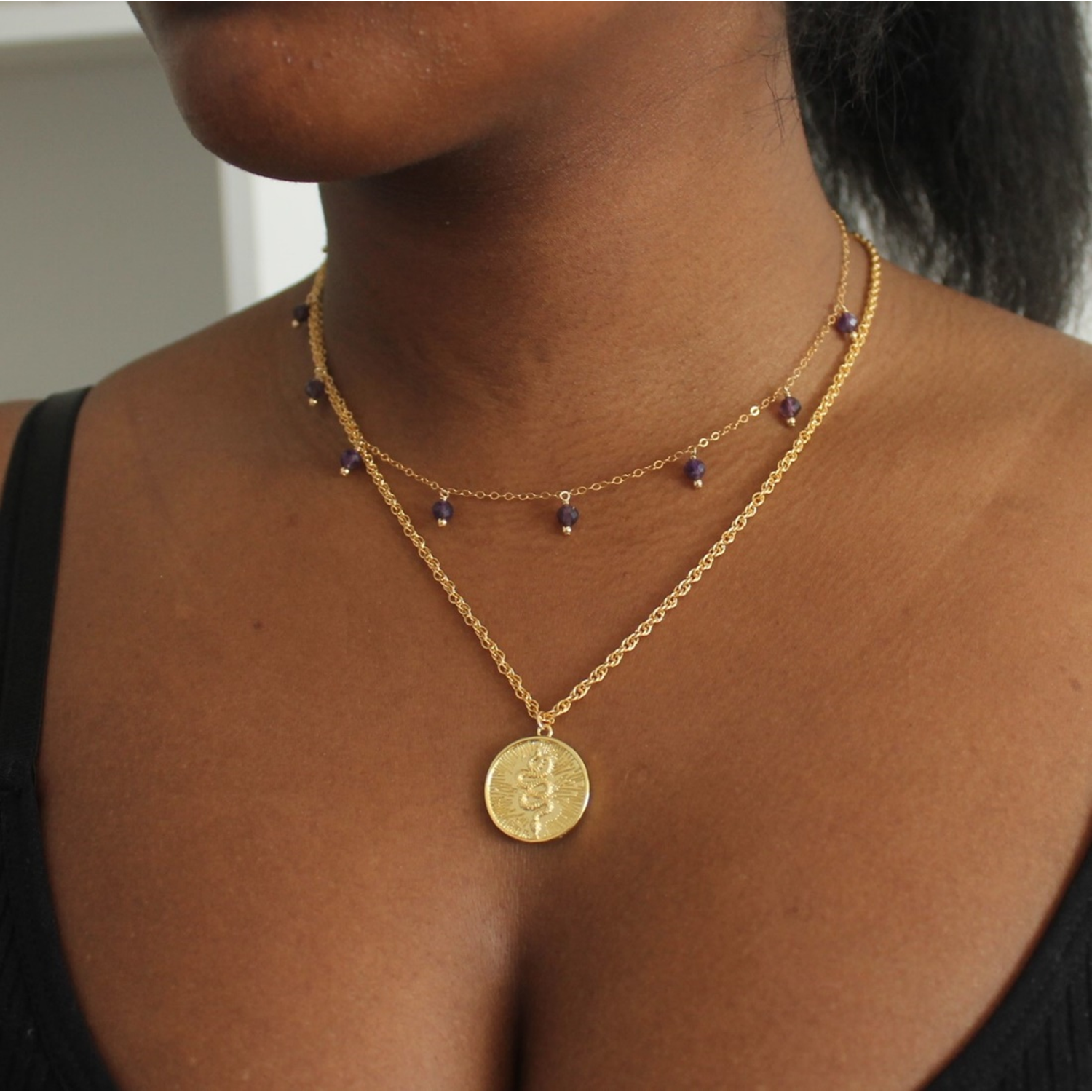 Birthstone Drop Necklace in Gold or Silver