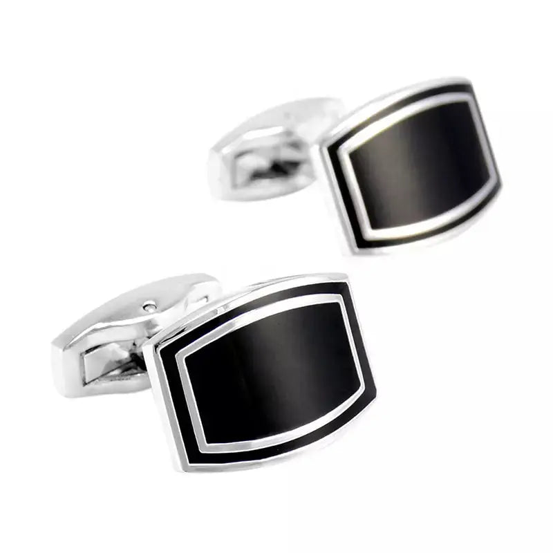 Black Enamel Oblong Cufflinks