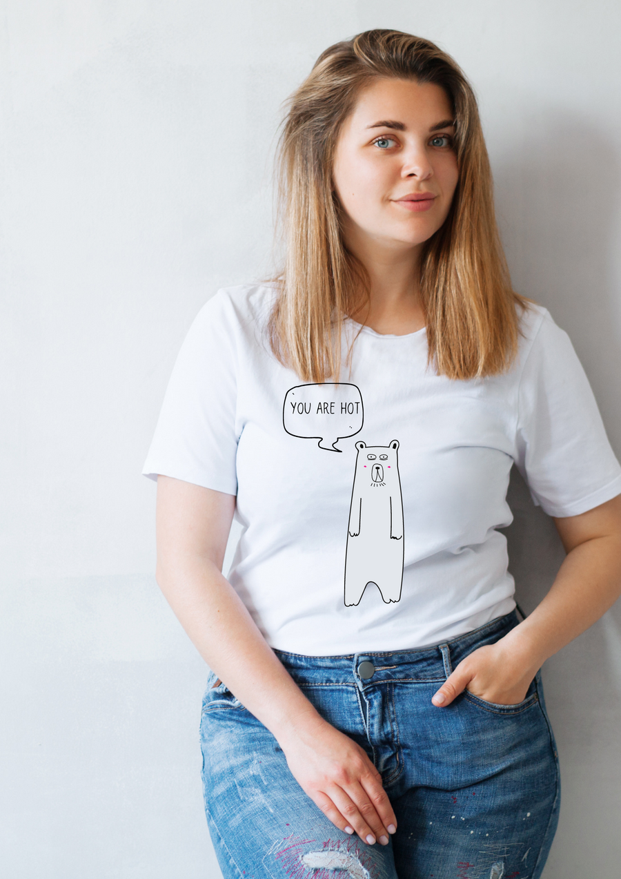 Organic Cotton You Are Hot T-Shirt – Comfy & Sarcastic Gift Idea by Black Giraffe Brand at www.brixbailey.com