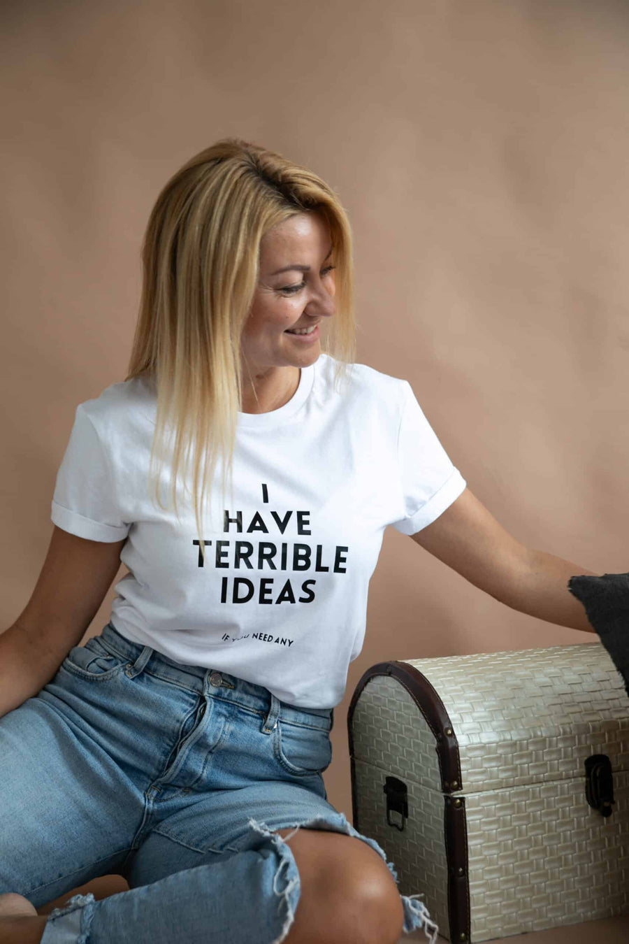 Oversized Organic Cotton T-Shirt – I Have Terrible Ideas by Black Giraffe Brand at www.brixbailey.com