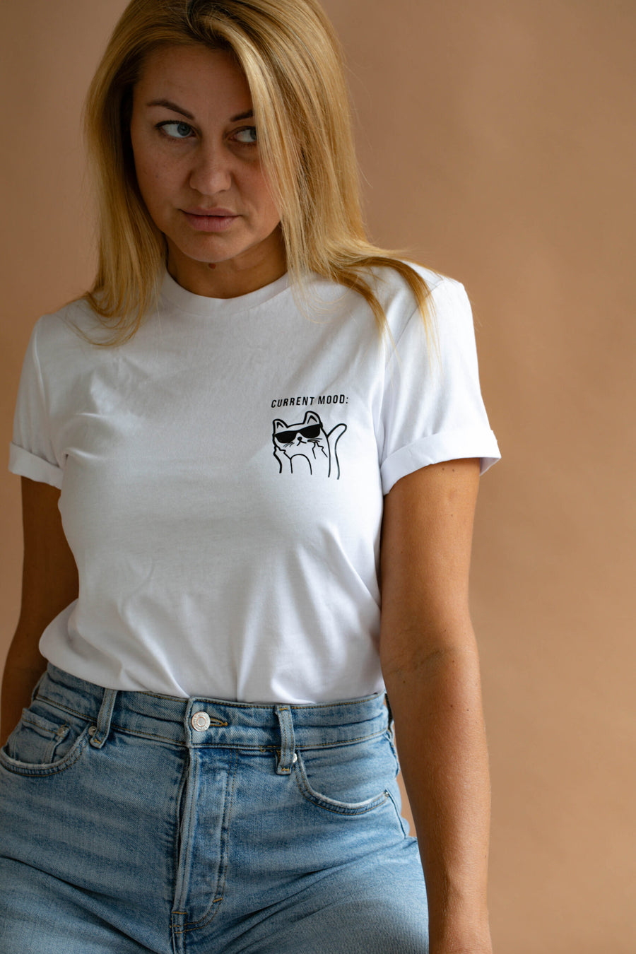 Organic Cotton Kitty T-Shirt – Sarcasm & Comfort Combined by Black Giraffe Brand at www.brixbailey.com