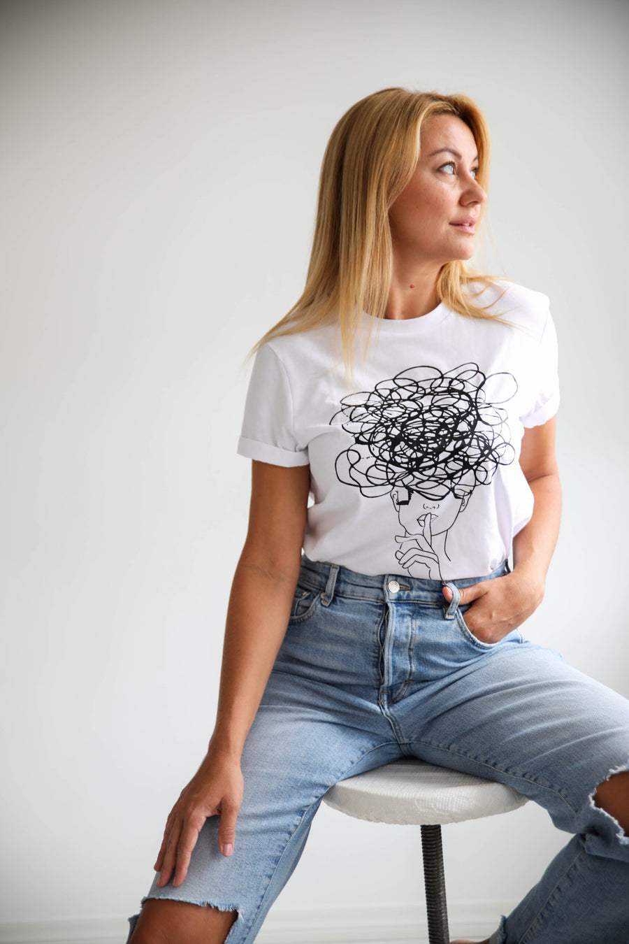 Organic Cotton Oversized T-Shirt - Hidden Messages & Comfort by Black Giraffe Brand at www.brixbailey.com