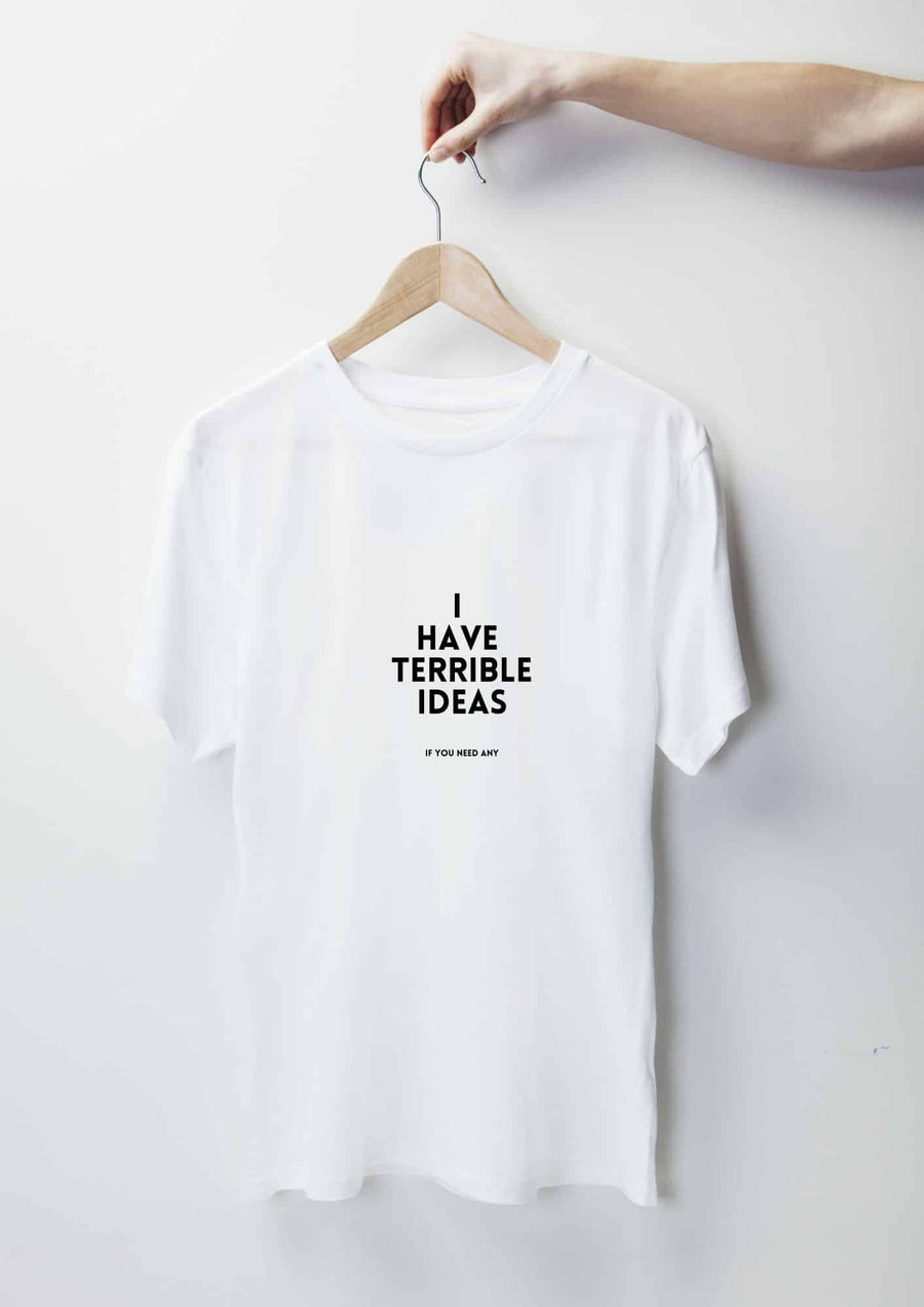 Organic Cotton Oversized T-Shirt – I Have Terrible Ideas by Black Giraffe Brand at www.brixbailey.com