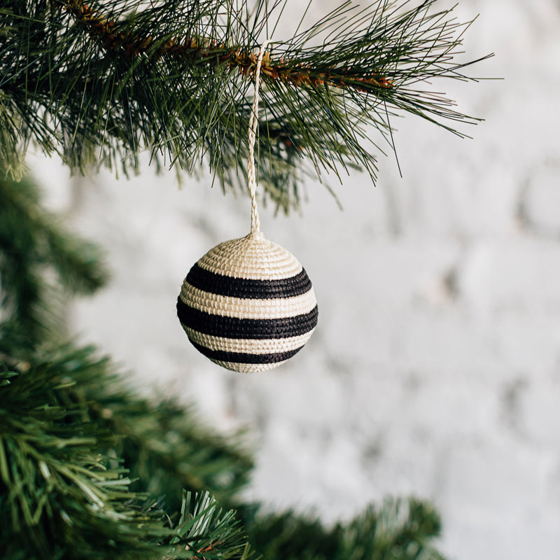 Striped Woven Ball Ornament
