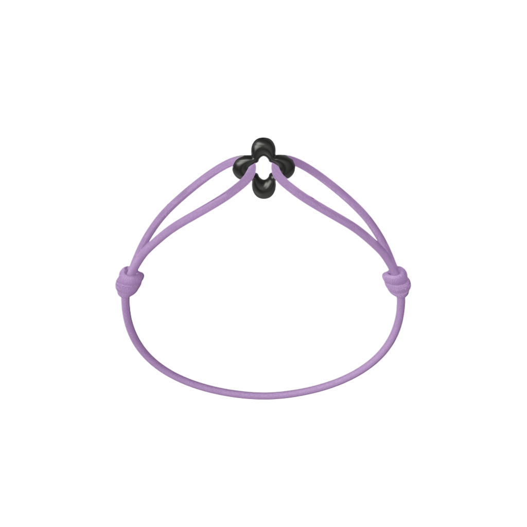 Mini Black Clover Onyx Cord Bracelet