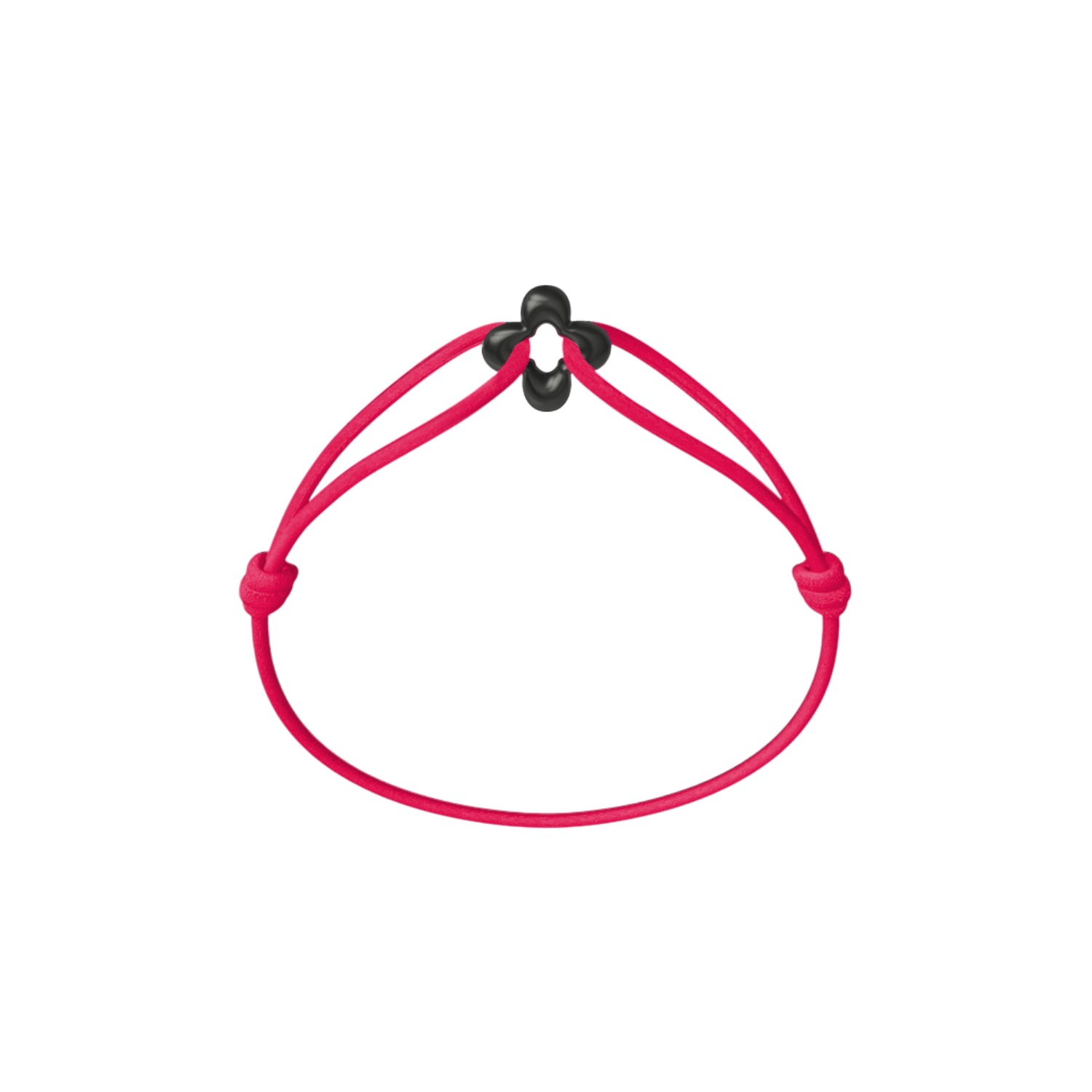 Mini Black Clover Onyx Cord Bracelet