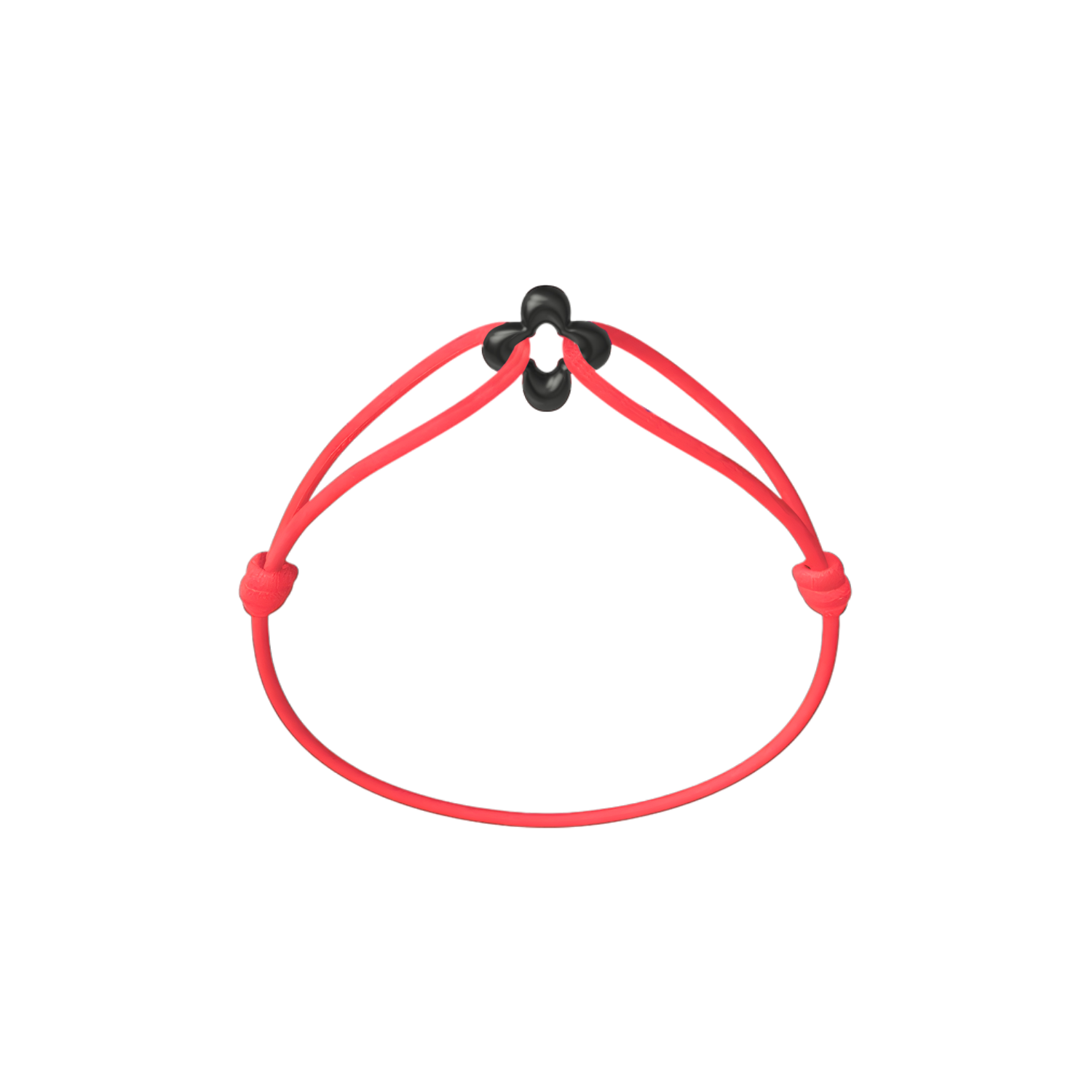 Mini Black Clover Onyx Cord Bracelet