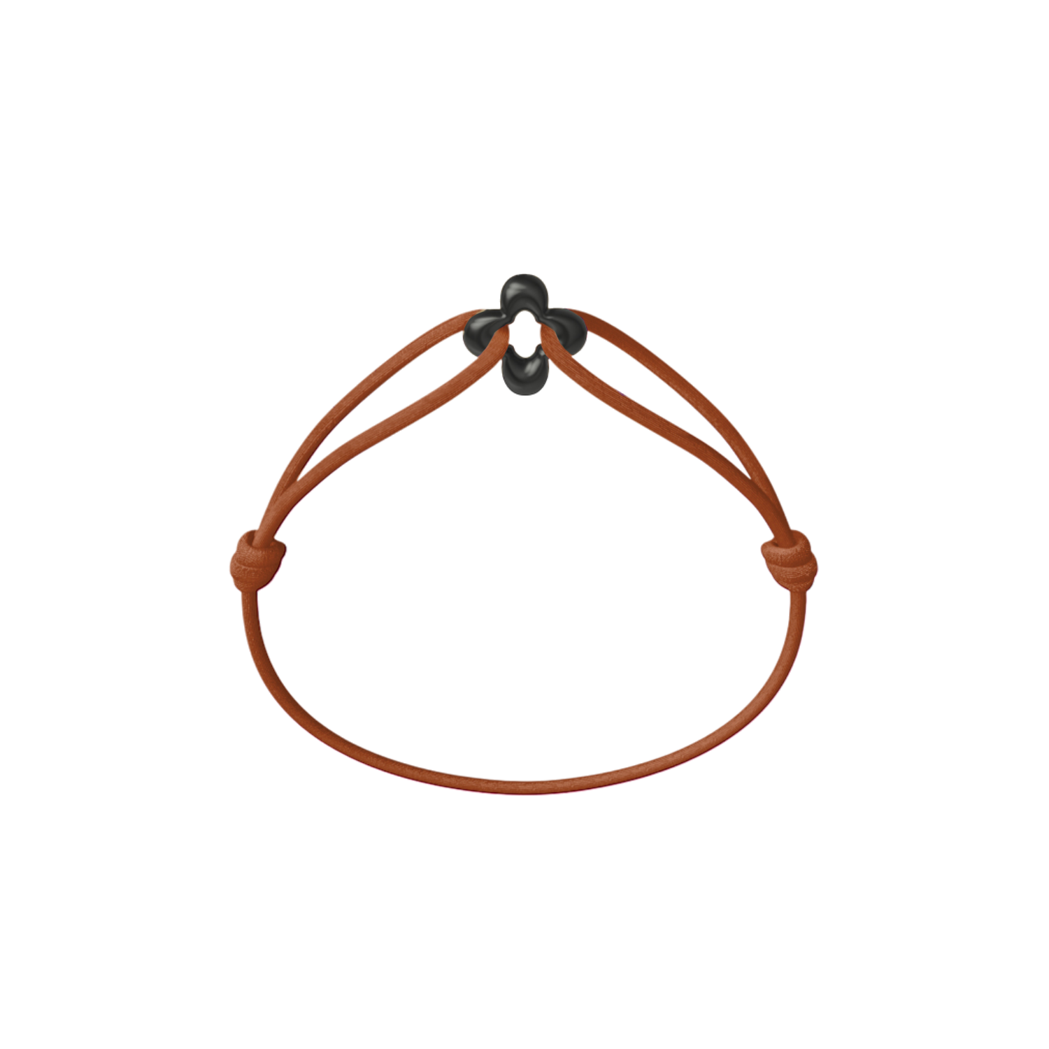 Mini Black Clover Onyx Cord Bracelet