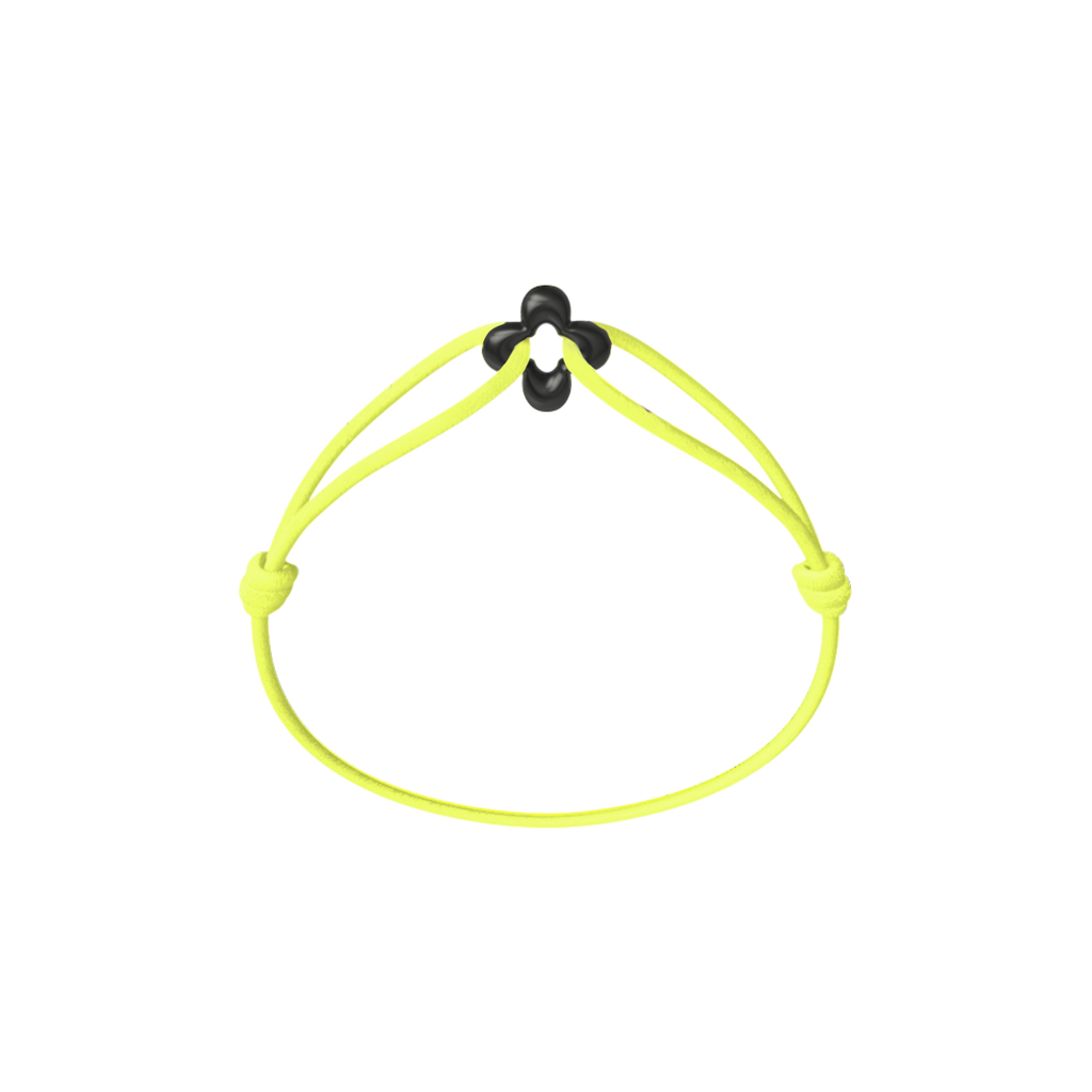 Mini Black Clover Onyx Cord Bracelet