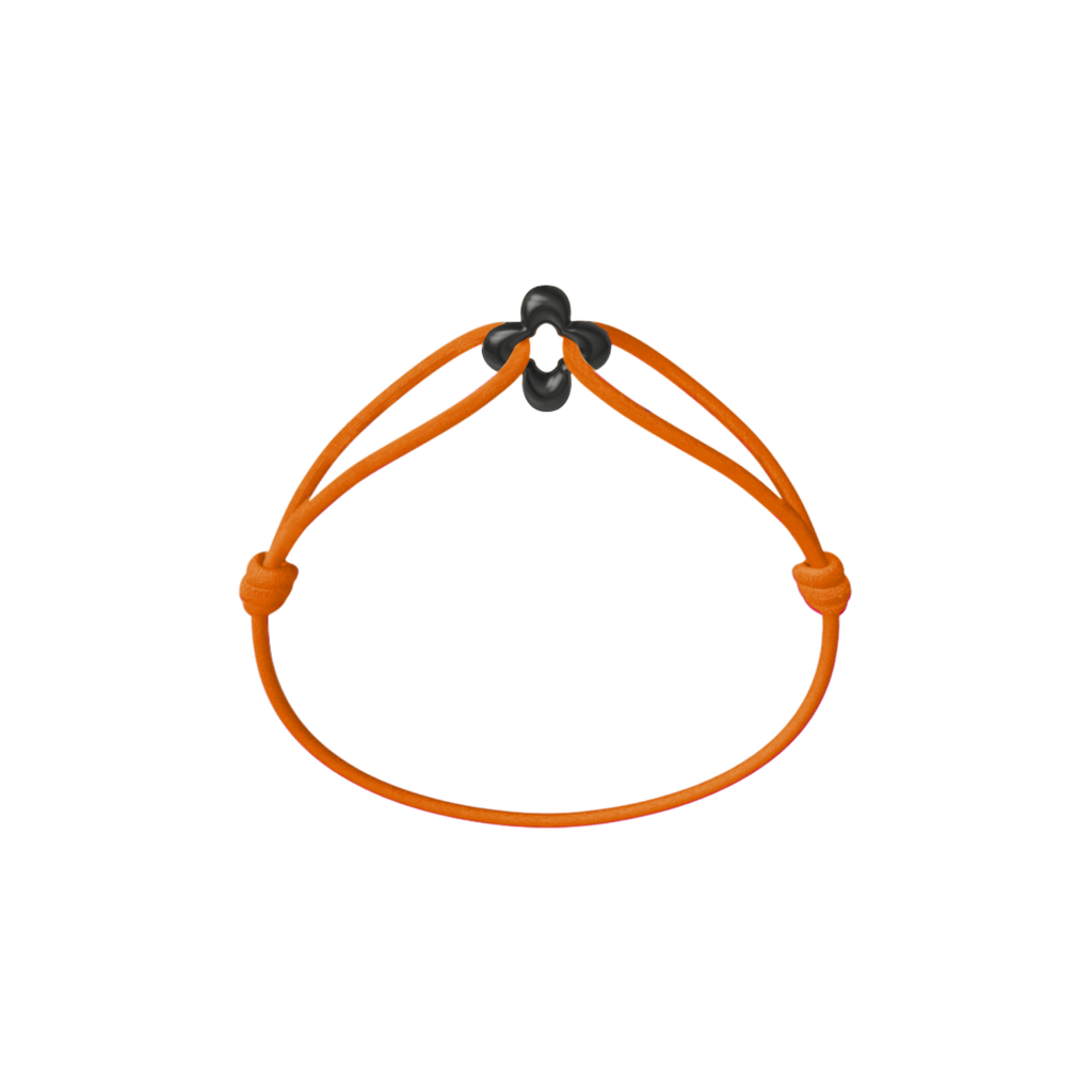 Mini Black Clover Onyx Cord Bracelet