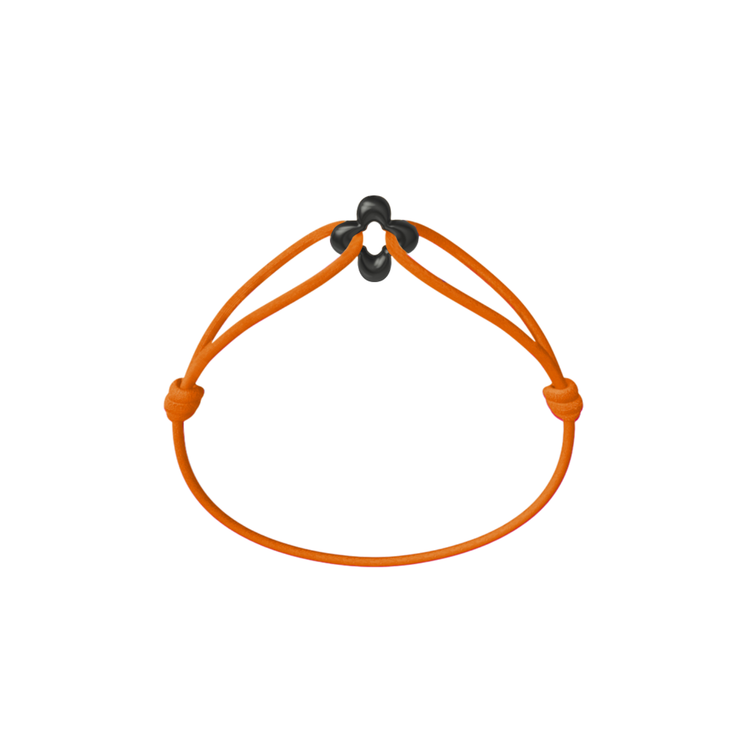 Mini Black Clover Onyx Cord Bracelet