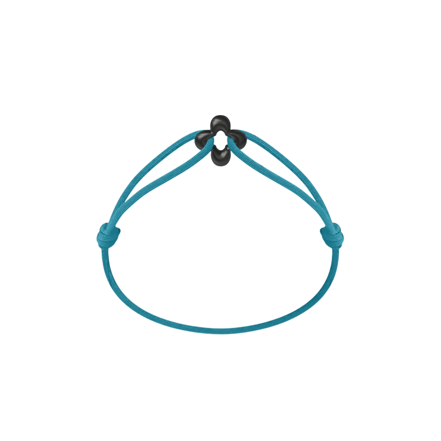 Mini Black Clover Onyx Cord Bracelet