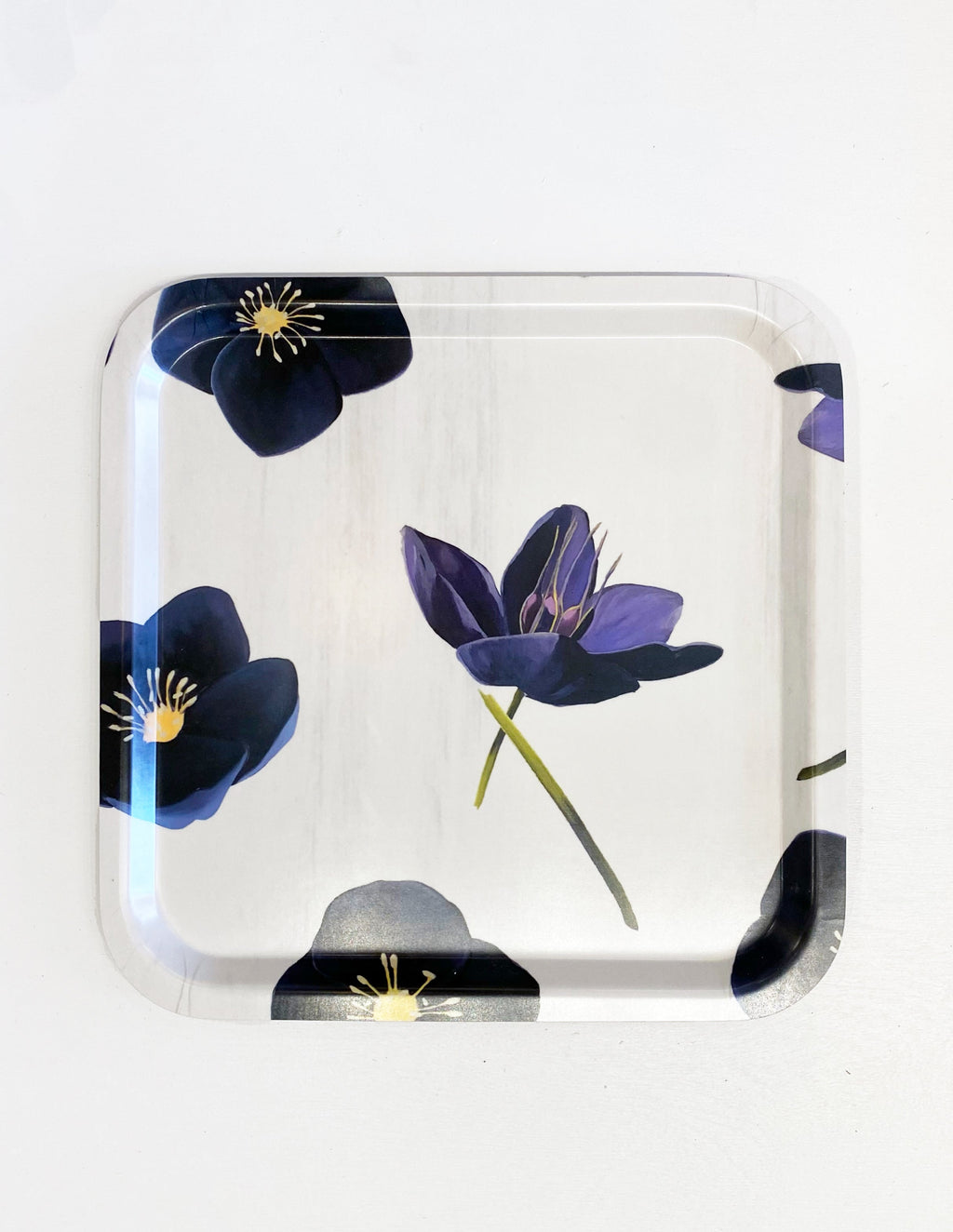 Black Hellebore on Snow Square Serving Tray